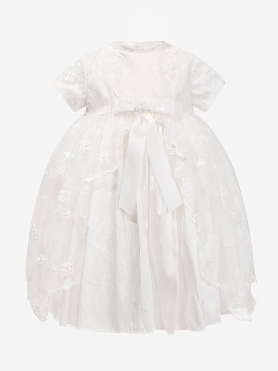 Baby Sarah Louise Dresses | Baby Girls Christening Dress And Bonnet In Ivory