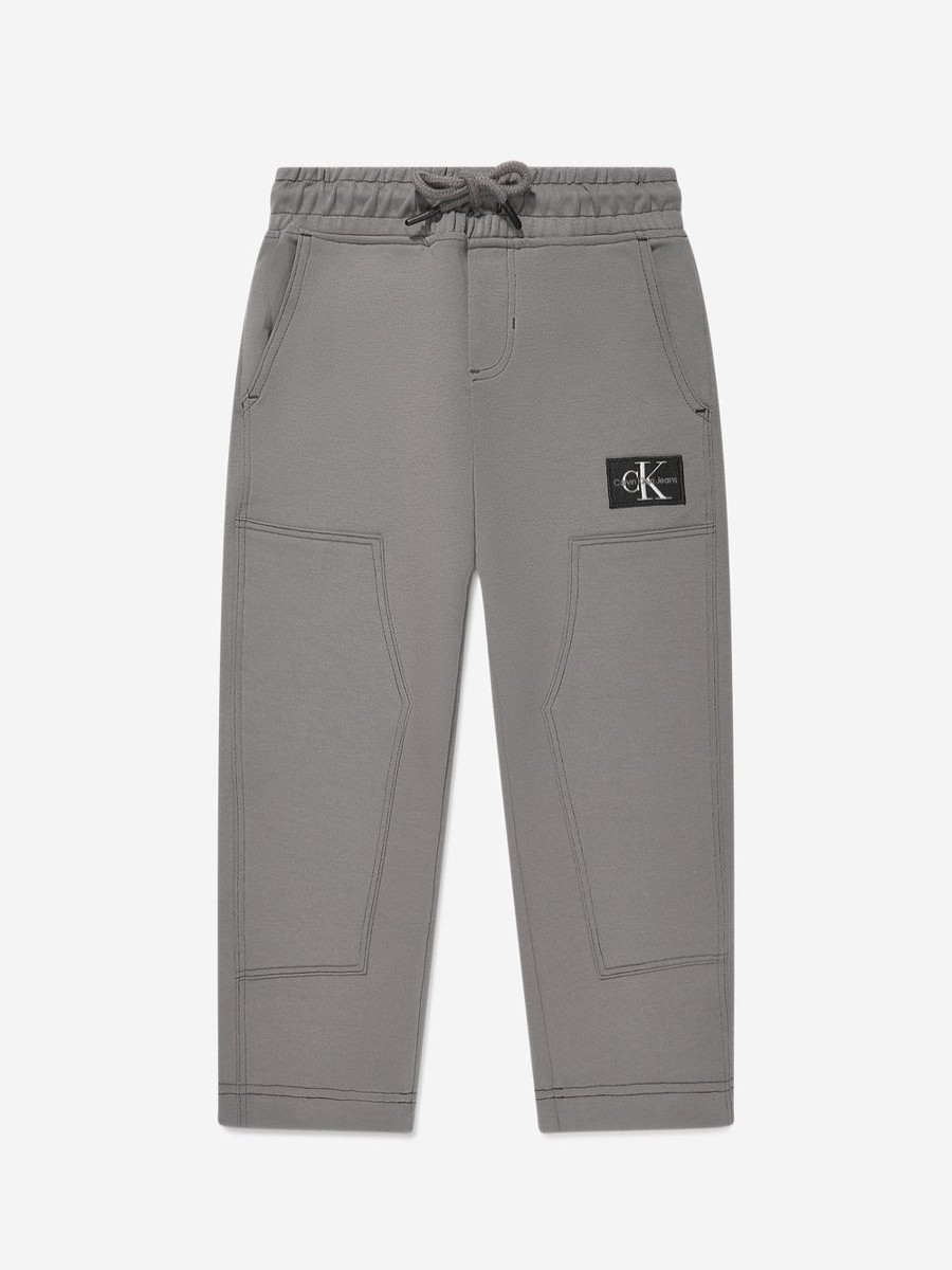 Teen Calvin Klein Jeans Shorts | Boys Silk Spacer Workwear Joggers In Grey