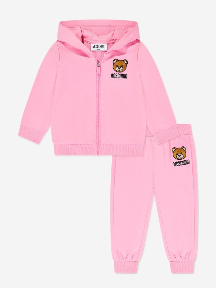 Baby Moschino Kids Tracksuits | Baby Girls Teddy Bear Tracksuit In Pink