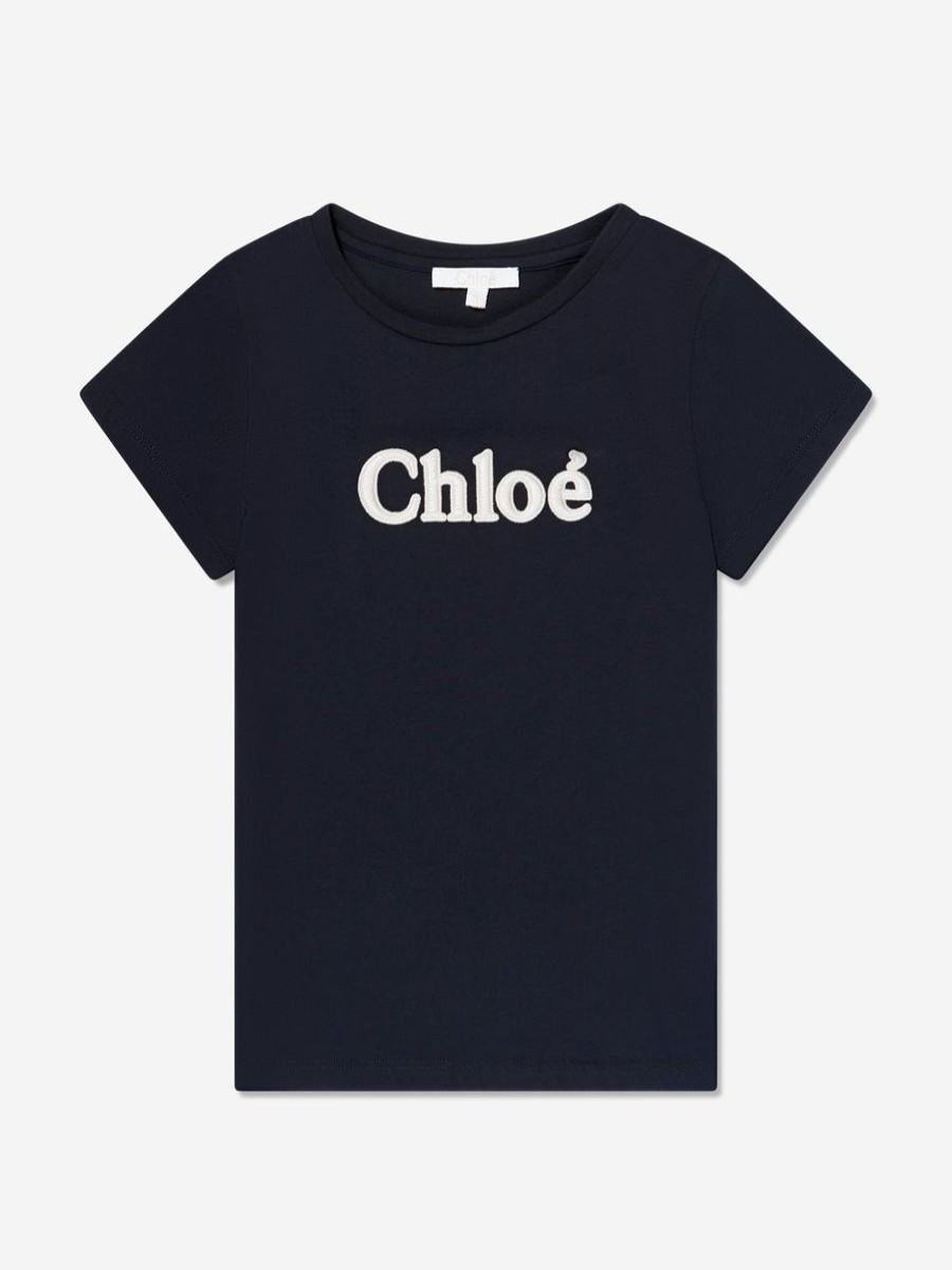 Girls Chloé Tops & T-Shirts | Girls Logo T-Shirt In Navy