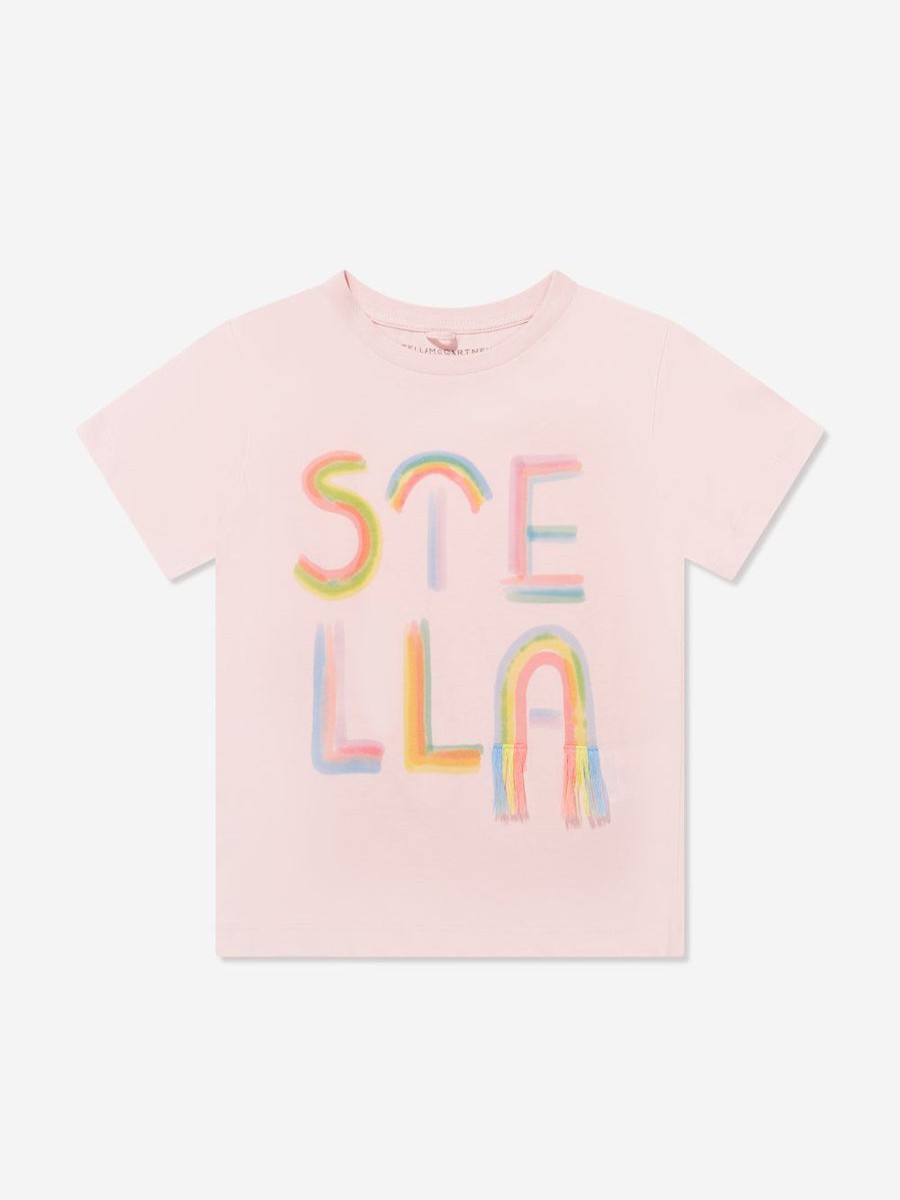 Teen Stella McCartney Kids Sweatshirts & Hoodies | Girls Logo Print T-Shirt In Pink