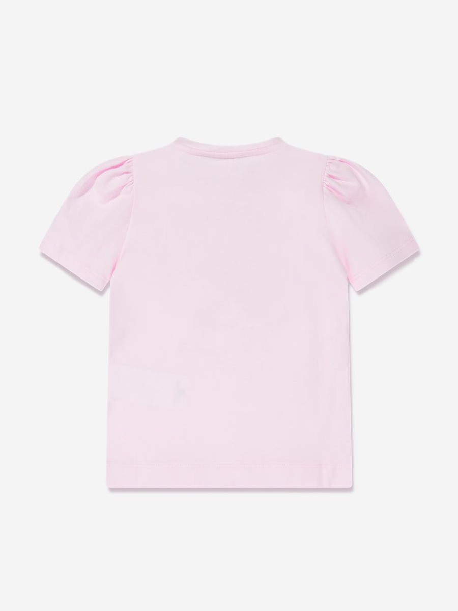 Girls Monnalisa Tops & T-Shirts | Girls Glitter Rose T-Shirt In Pink