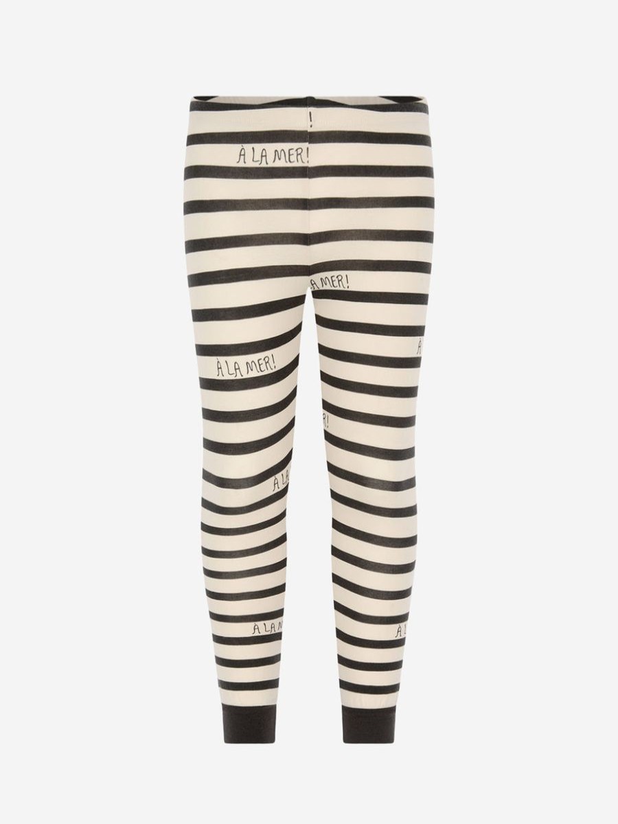 Girls Mini Rodini Trousers | Mini Rodini Kids Cotton Striped Leggings