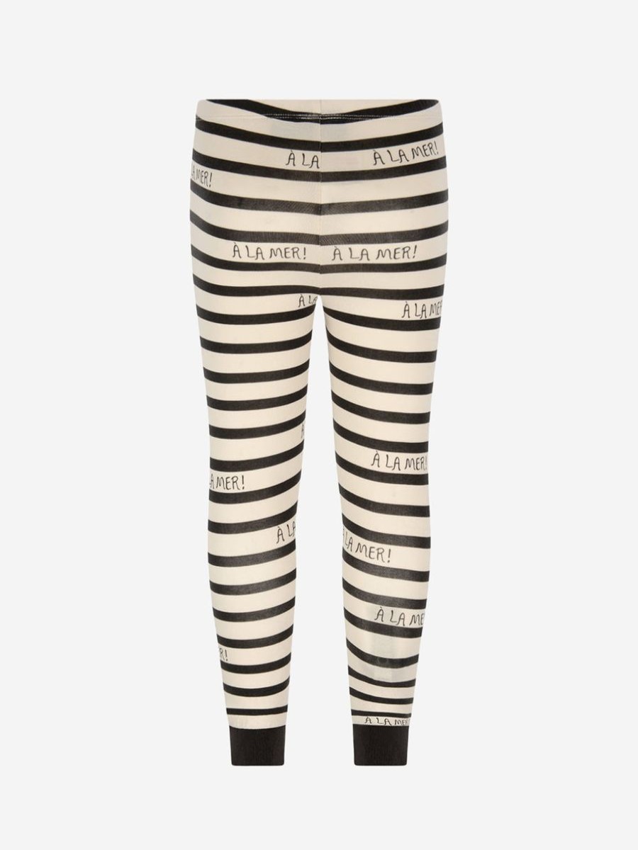 Girls Mini Rodini Trousers | Mini Rodini Kids Cotton Striped Leggings