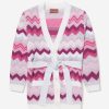 Girls Missoni Jumpers & Cardigans | Girls Zigzag Cardigan In Pink