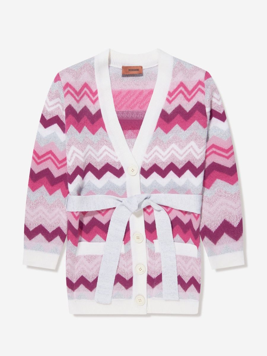 Girls Missoni Jumpers & Cardigans | Girls Zigzag Cardigan In Pink