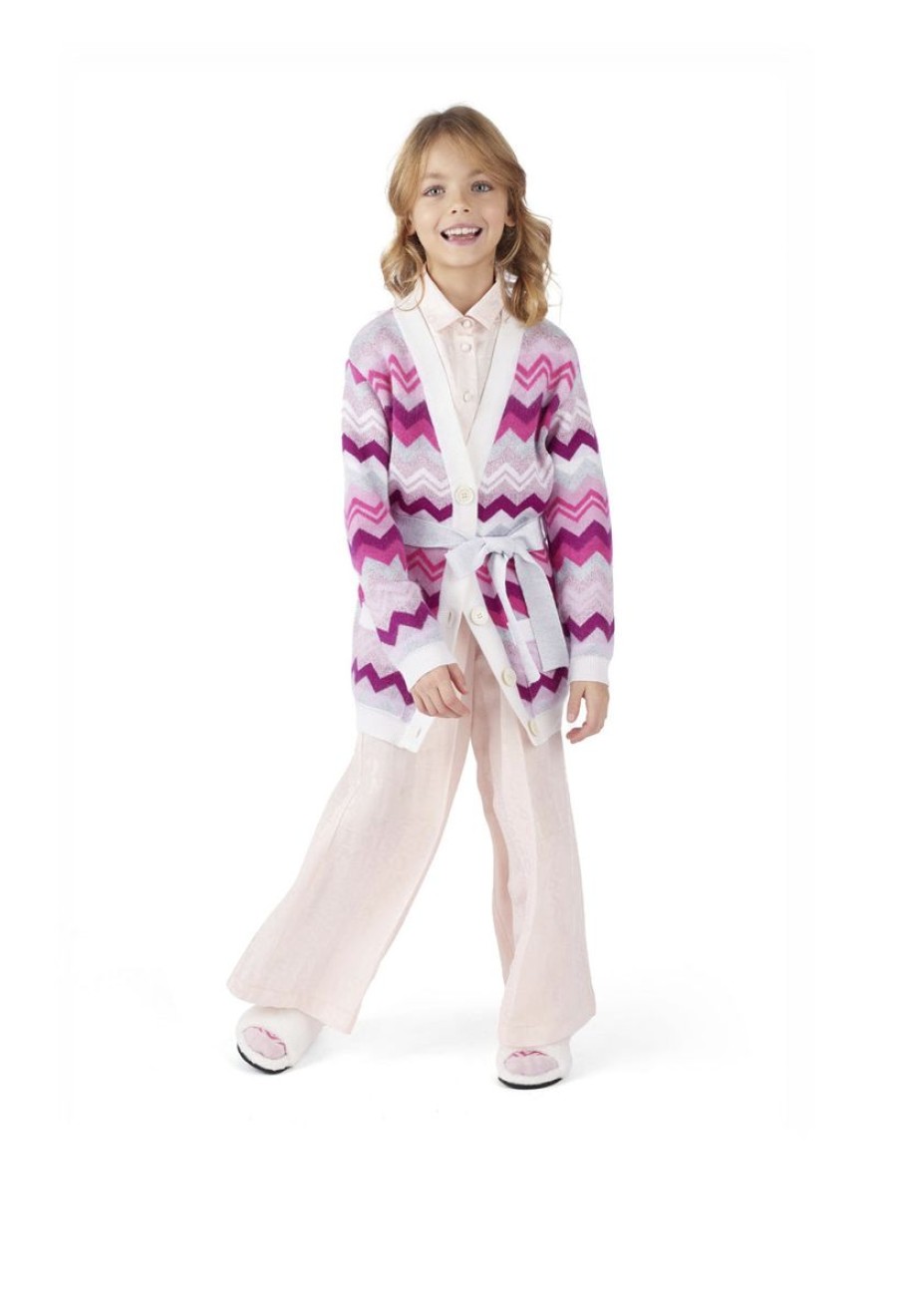 Girls Missoni Jumpers & Cardigans | Girls Zigzag Cardigan In Pink