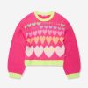 Girls Billieblush Jumpers & Cardigans | Girls Knitted Hearts Jumper In Pink