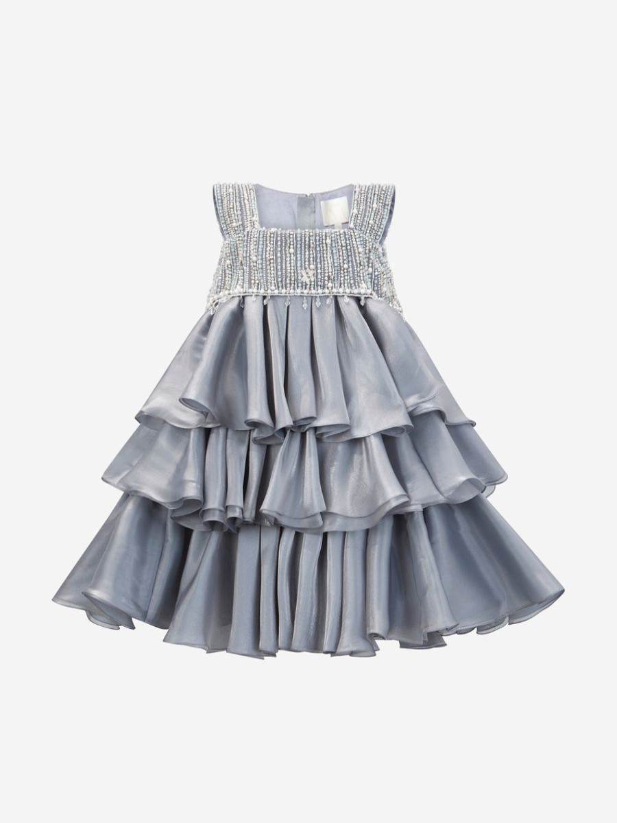 Teen Maison Ava Dresses | Girls Lumi Icy Occasion Dress In Grey