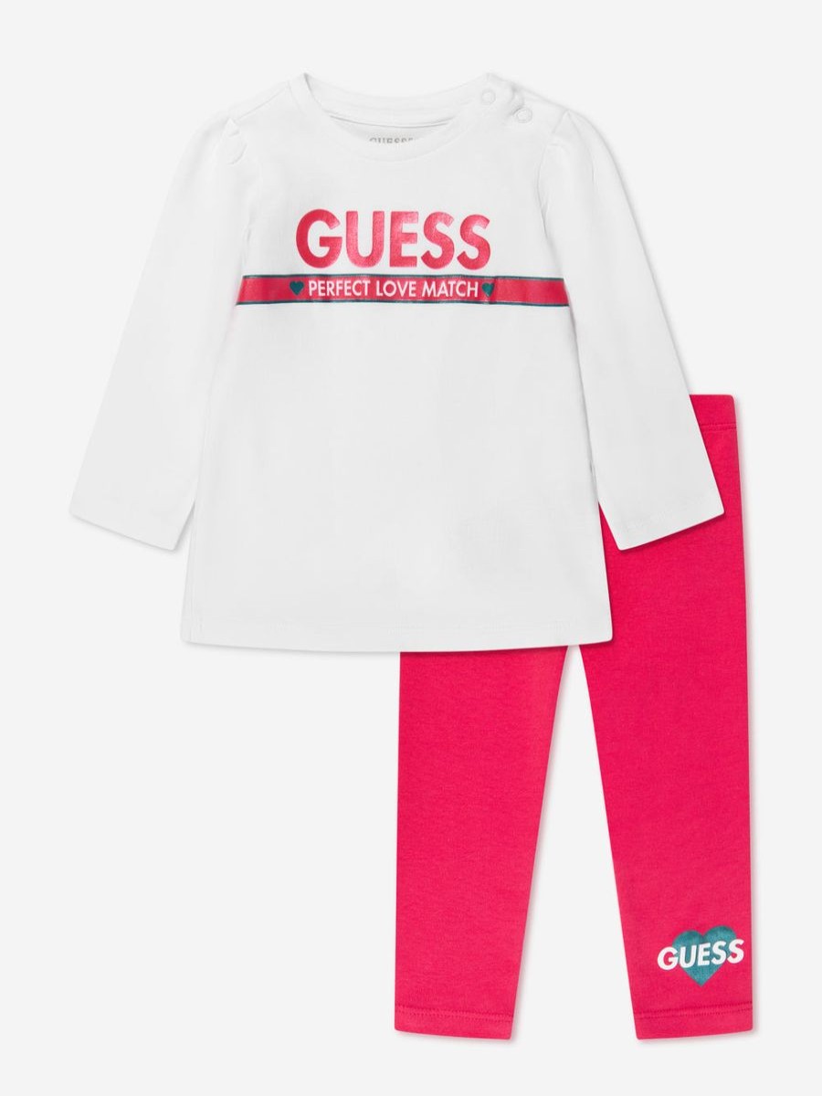 Girls Guess Leggings | Baby Girls Leggings Set In White