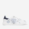 Girls Monnalisa Sneakers | Girls Floral Leather Trainers In White