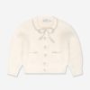 Girls Self Portrait Jumpers & Cardigans | Girls Soft Knit Cardigan In Ivory