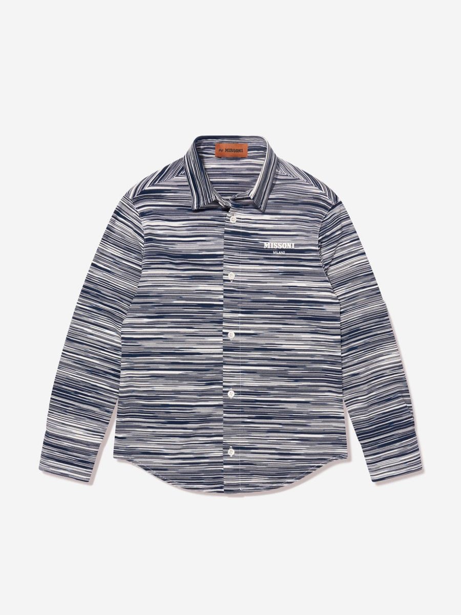 Teen Missoni Shirts | Boys Long Sleeve Shirt In Blue