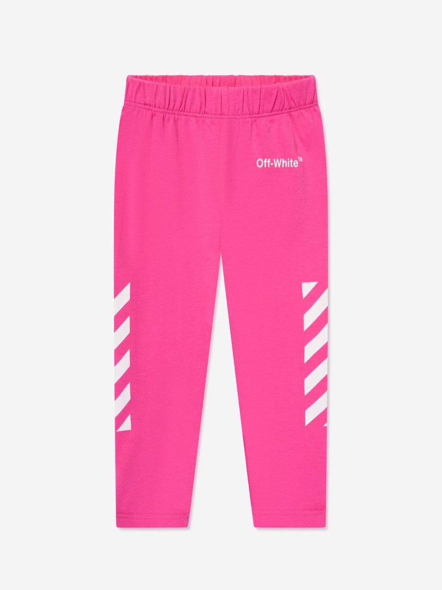 Girls Off-White Leggings | Baby Girls Helvetica Diag Leggings In Pink