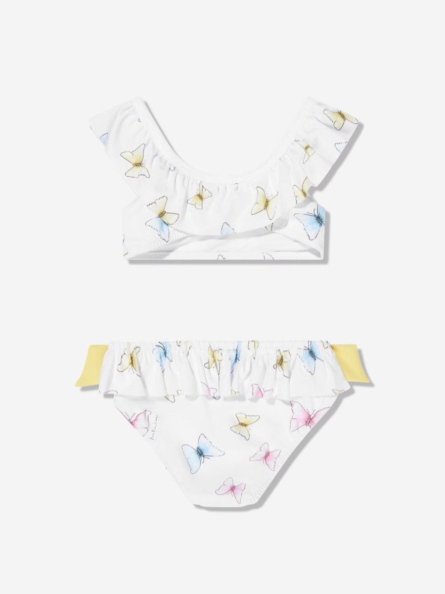 Girls Patachou Swimwear | Girls Butterflies Bikini In White