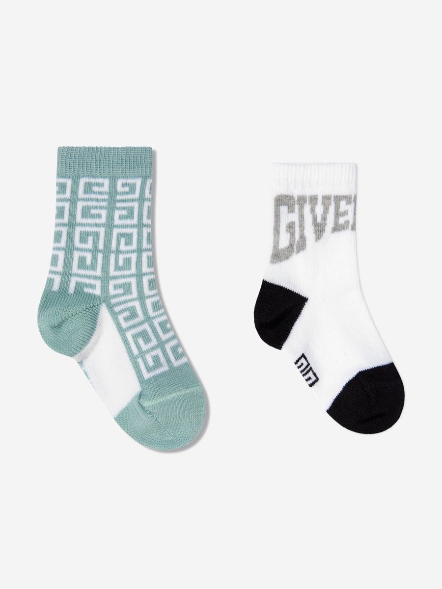 Baby Givenchy Socks & Tights | Baby Boys 2 Pack Socks Set In White