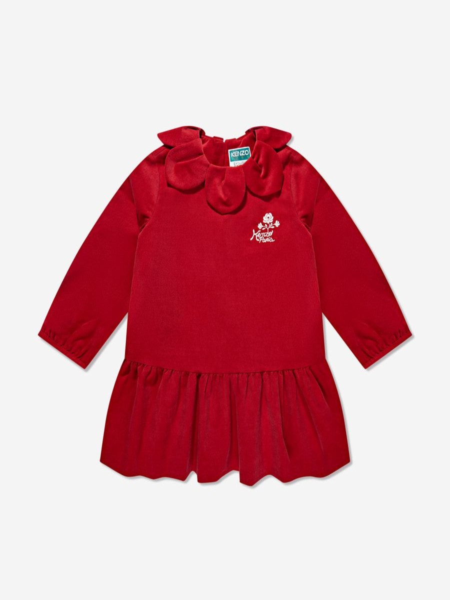 Teen KENZO KIDS Dresses | Girls Palatine Velvet Dress In Red