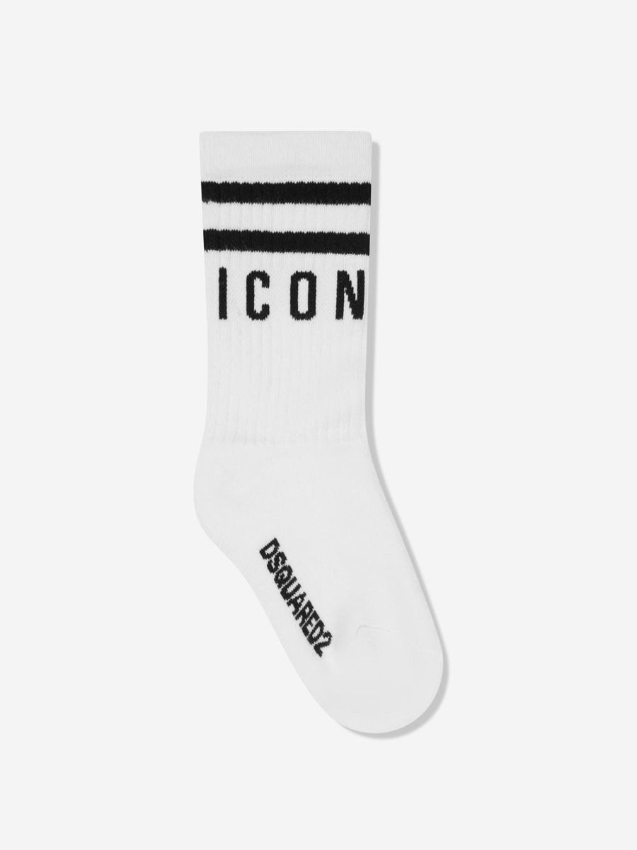 Girls Dsquared2 Kids Socks & Tights | Dsquared2 Kids - Kids Icon Socks In White | Childsplay Clothing