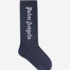 Girls Palm Angels Socks & Tights | Girls Logo High Socks In Navy