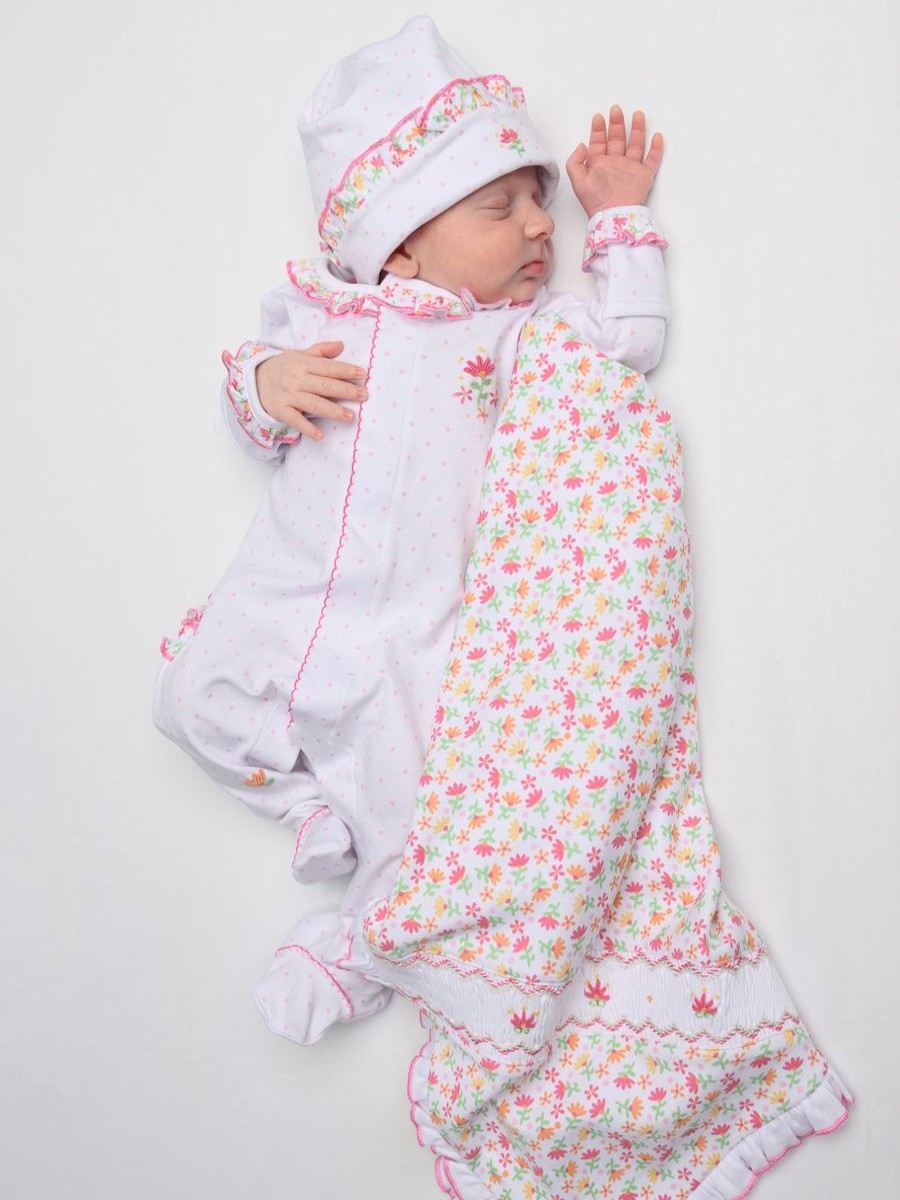 Baby Magnolia Baby Blankets | Baby Girls Printed Swaddle Blanket In Pink