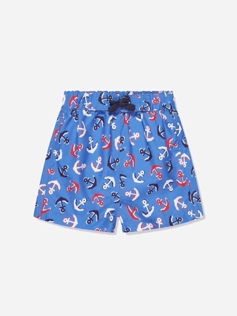 Baby Rachel Riley Swimwear | Baby Boys Anchor Swim Shorts In Blue