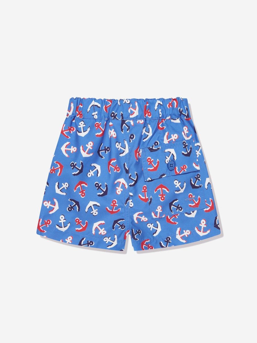 Baby Rachel Riley Swimwear | Baby Boys Anchor Swim Shorts In Blue