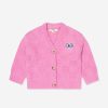 Girls The Bonnie Mob Jumpers & Cardigans | Girls Wool Knit Cardigan In Pink