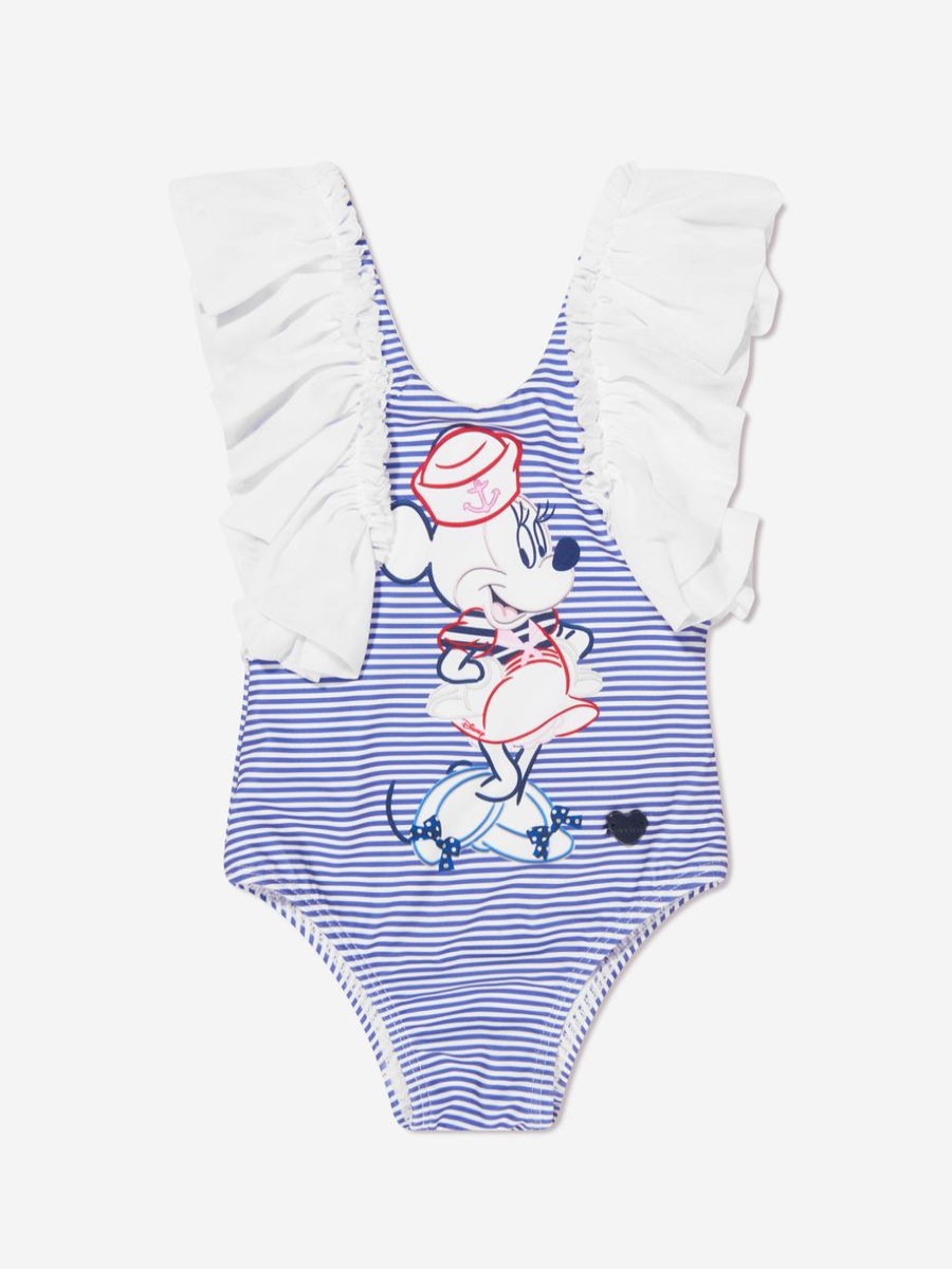 Baby Monnalisa Swimwear | Baby Girls Minnie Mouse Swimsuit In White