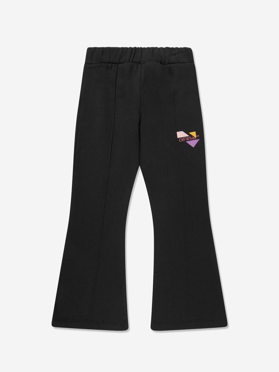 Teen Off-White Shorts | Girls Logo Geometric Flare Sweatpants In Black