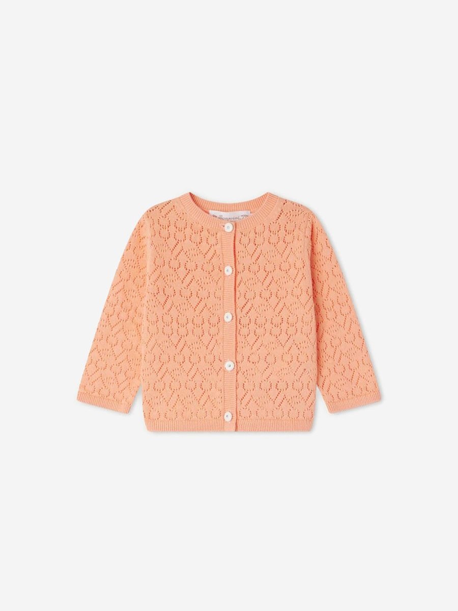 Baby Bonpoint Jumpers & Cardigans | Baby Girls Clayel Cardigan In Orange