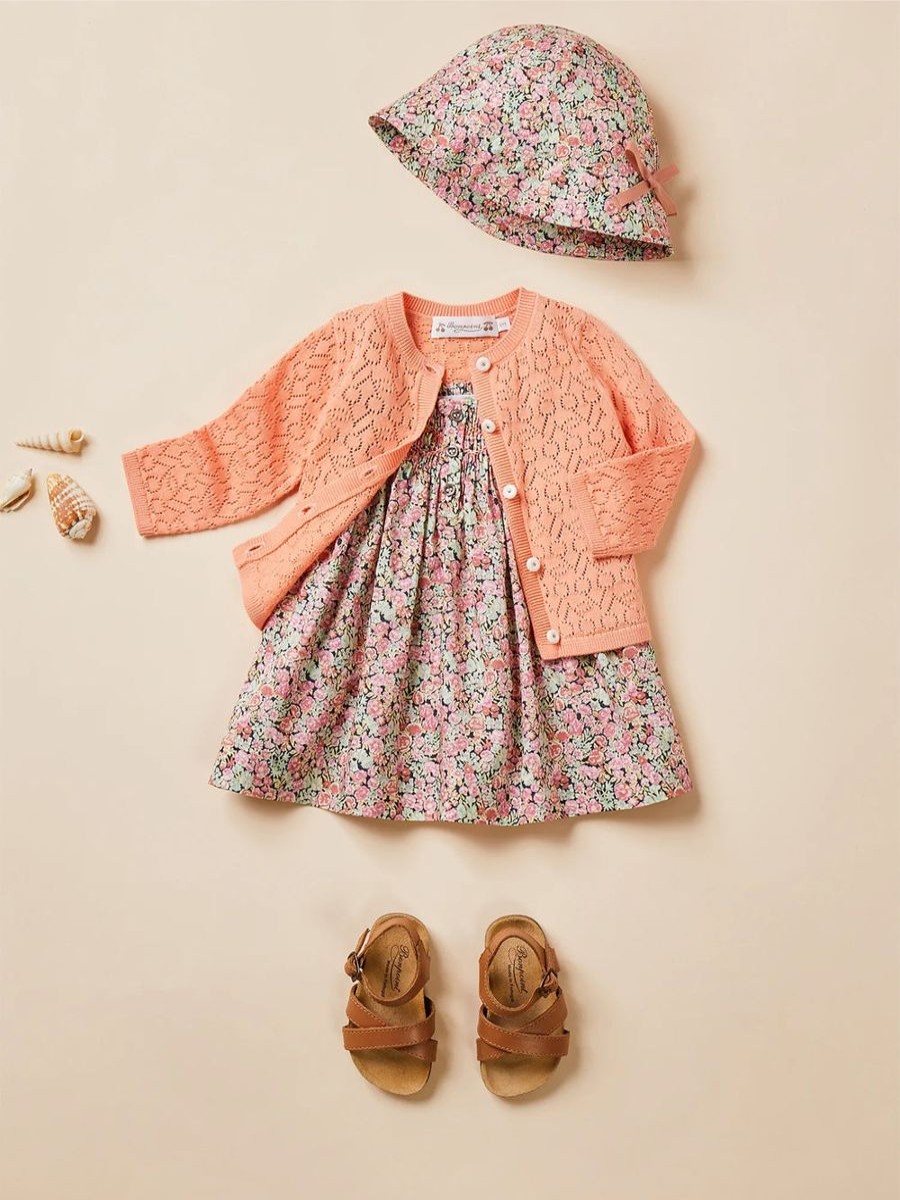 Baby Bonpoint Jumpers & Cardigans | Baby Girls Clayel Cardigan In Orange