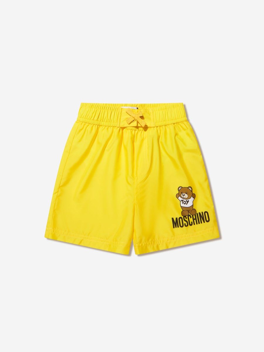 Teen Moschino Kids Swimwear | Boys Teddy Logo Swim Shorts In Yellow