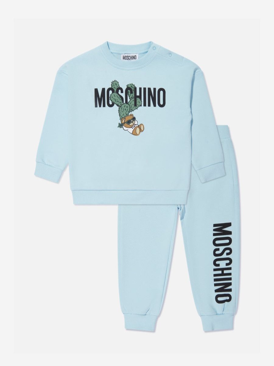 Baby Moschino Kids Tracksuits | Baby Boys Teddy Logo Tracksuit In Blue