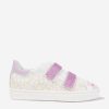 Girls Monnalisa Sneakers | Girls Tulip Velcro Strap Trainers In White