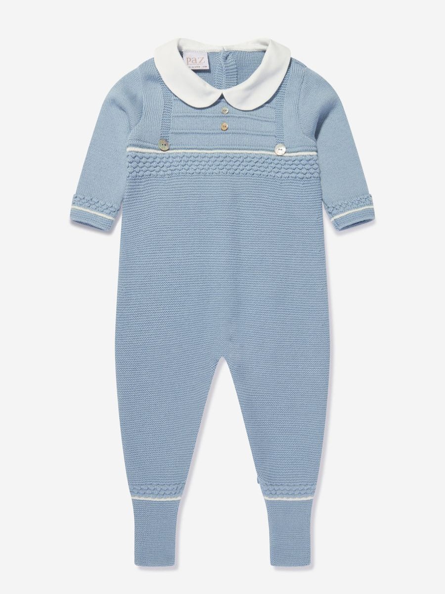 Baby Paz Rodriguez Babygrows & Rompers | Baby Boys Knitted Romper In Blue