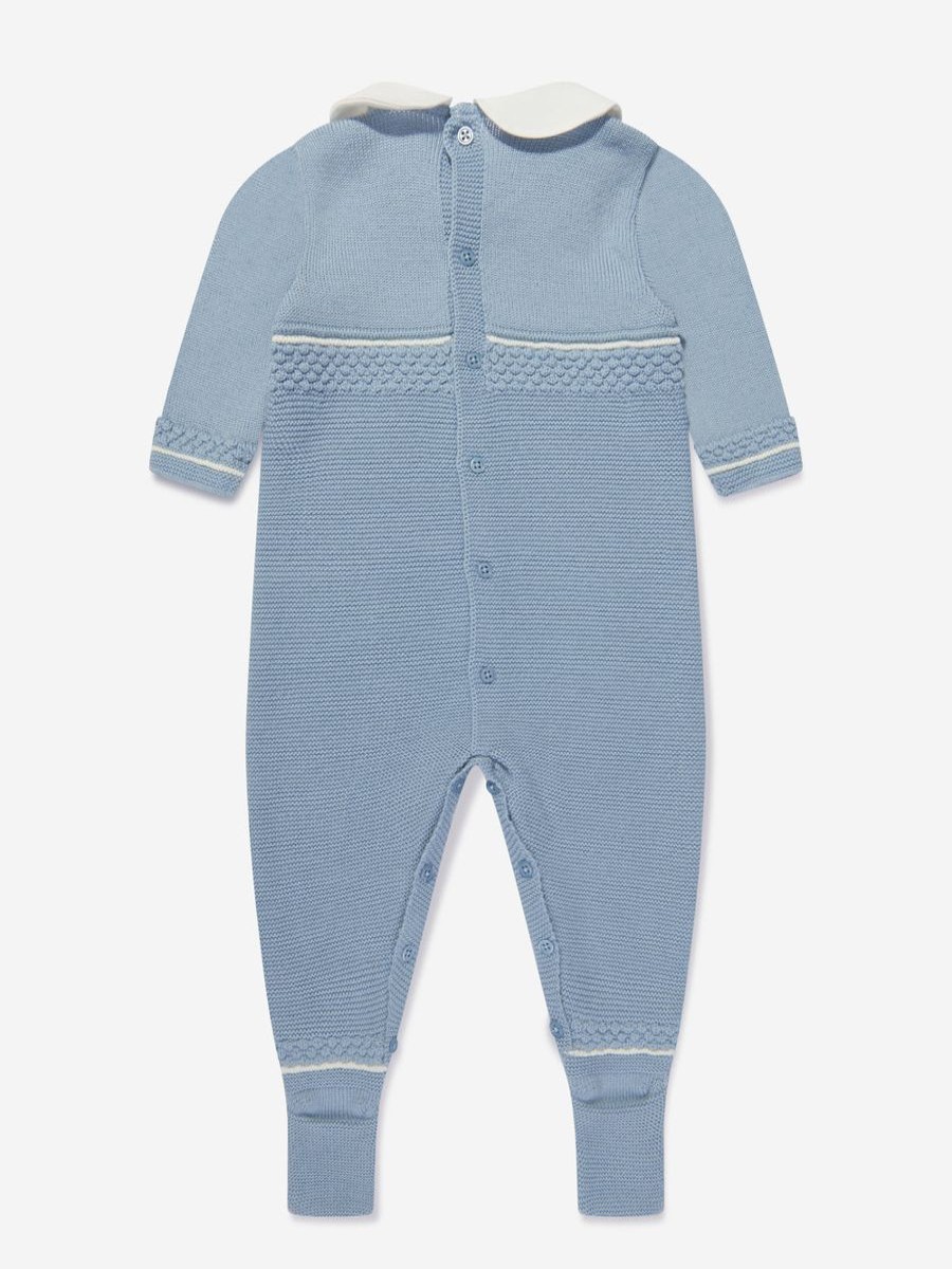 Baby Paz Rodriguez Babygrows & Rompers | Baby Boys Knitted Romper In Blue