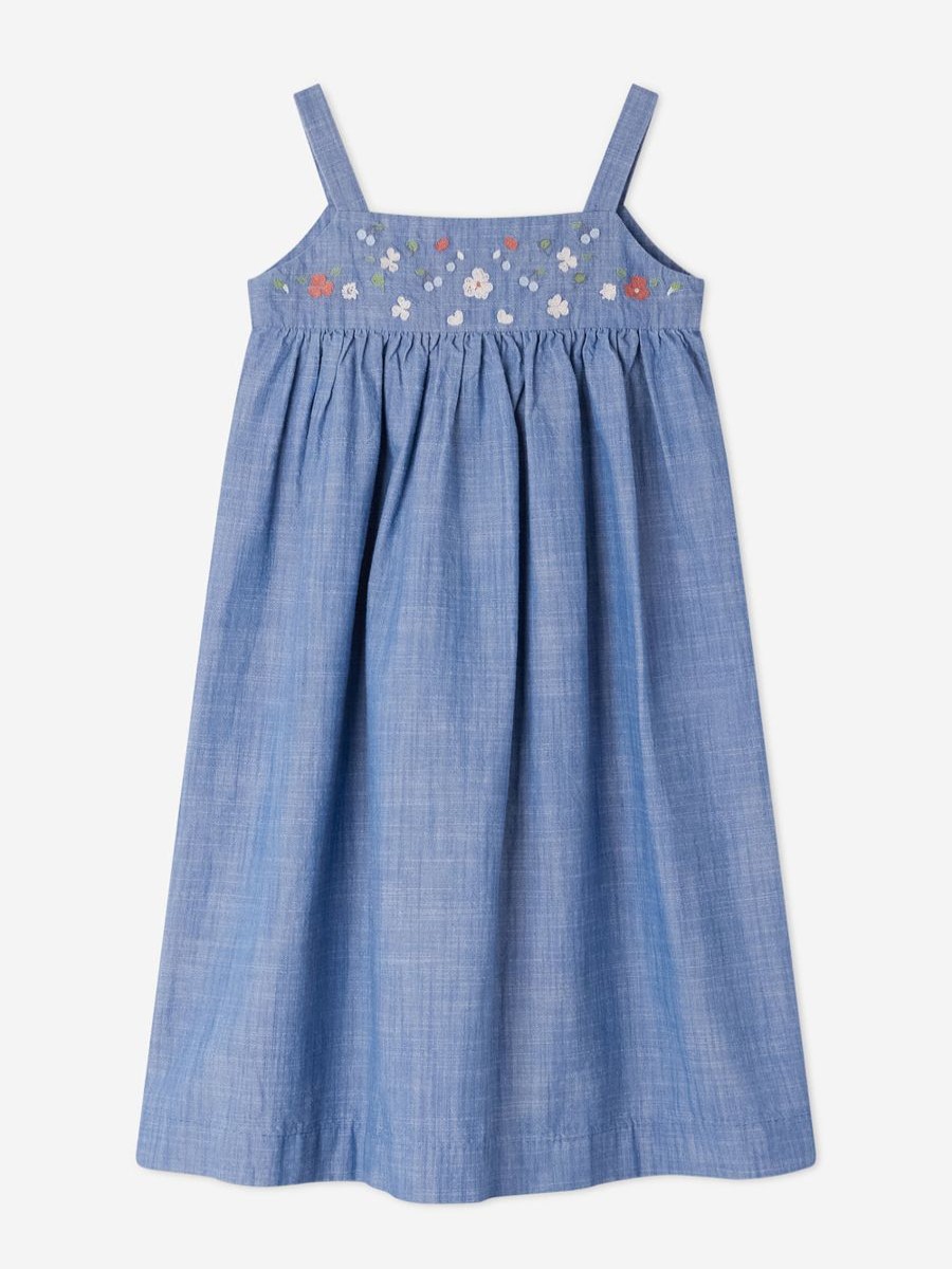 Teen Bonpoint Dresses | Girls Fedora Pinafore Dress In Blue