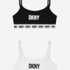 Girls DKNY Underwear | Girls 2 Pack Training Bra Set In Black