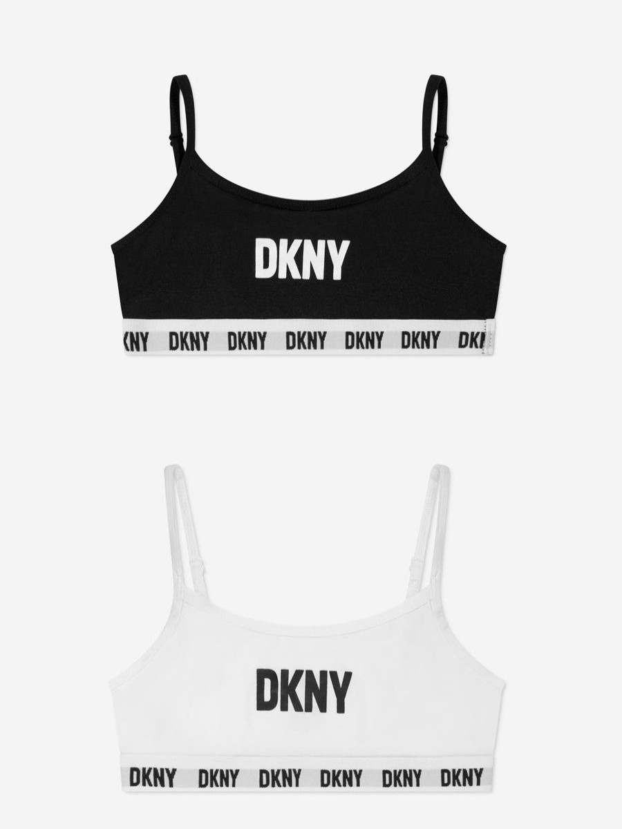 Girls DKNY Underwear | Girls 2 Pack Training Bra Set In Black