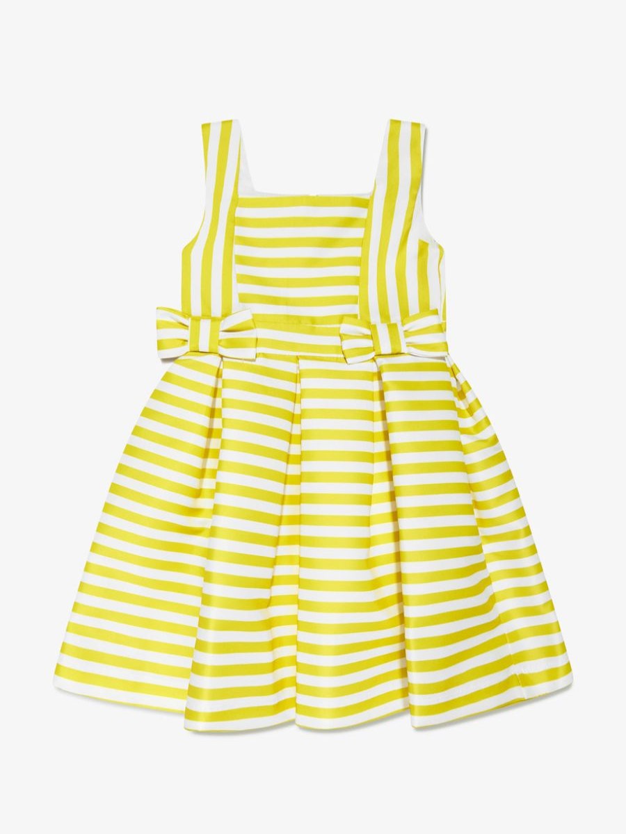 Baby Mama Luma Dresses | Girls Striped Dress In Yellow