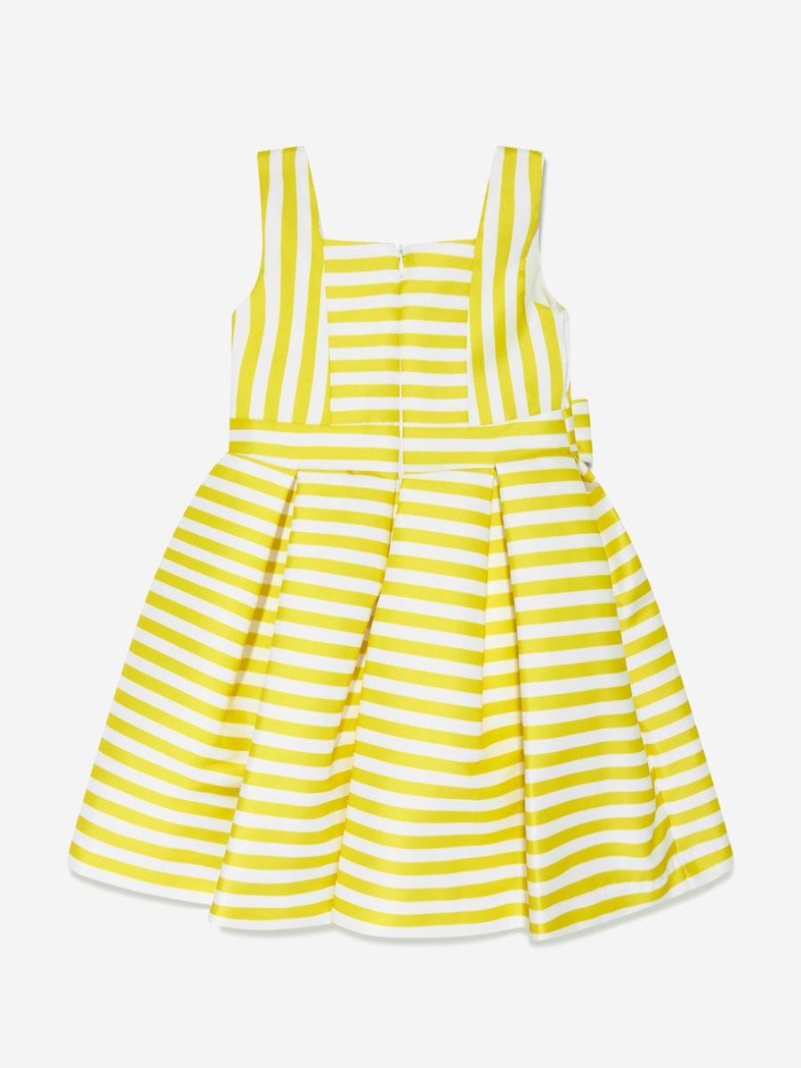 Baby Mama Luma Dresses | Girls Striped Dress In Yellow