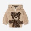 Baby Fendi Kids Sweatshirts & Hoodies | Baby Wool Bear Hoodie In Beige