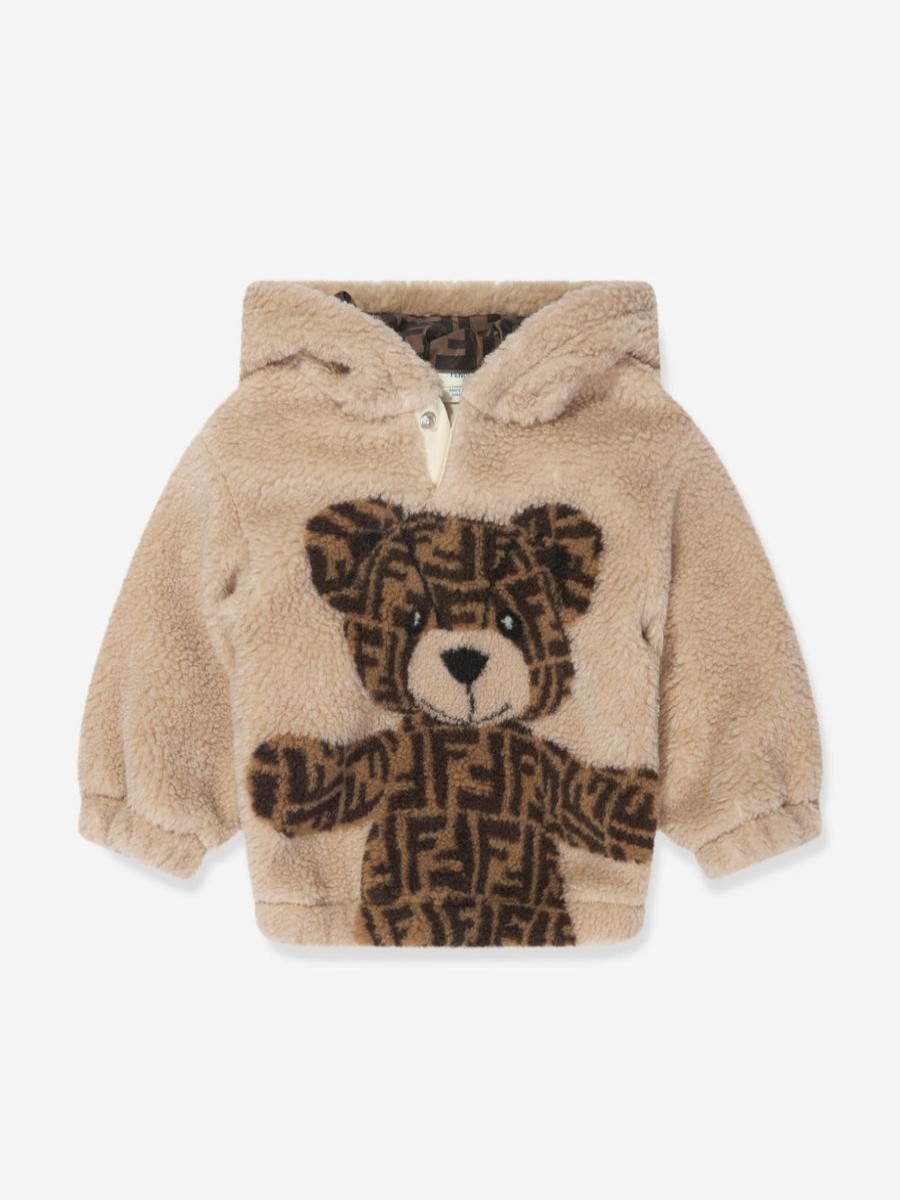 Baby Fendi Kids Sweatshirts & Hoodies | Baby Wool Bear Hoodie In Beige