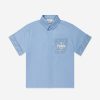 Teen Fendi Kids Shirts | Boys Chambray Ff Logo Shirt In Blue