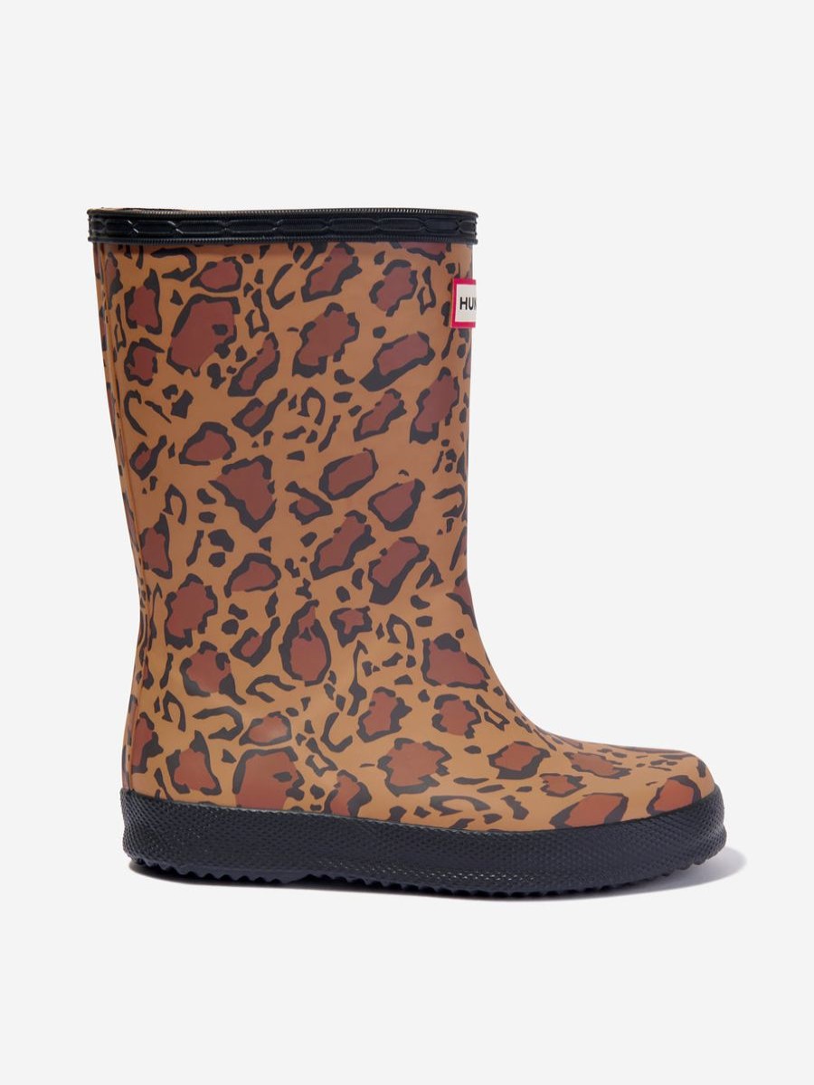 Girls Hunter Boots | Girls Original First Classic Leopard Boots In Beige