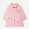 Baby Moncler Enfant Dresses | Baby Girls Long Sleeve Pocket Dress In Pink