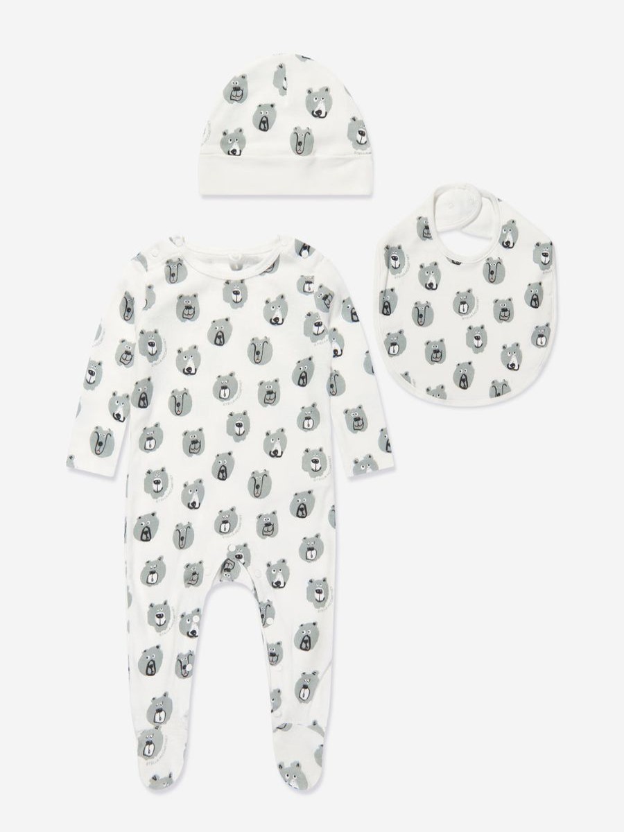 Baby Stella McCartney Kids Babygrows & Rompers | Baby Boys Bear Babygrow Set In Ivory