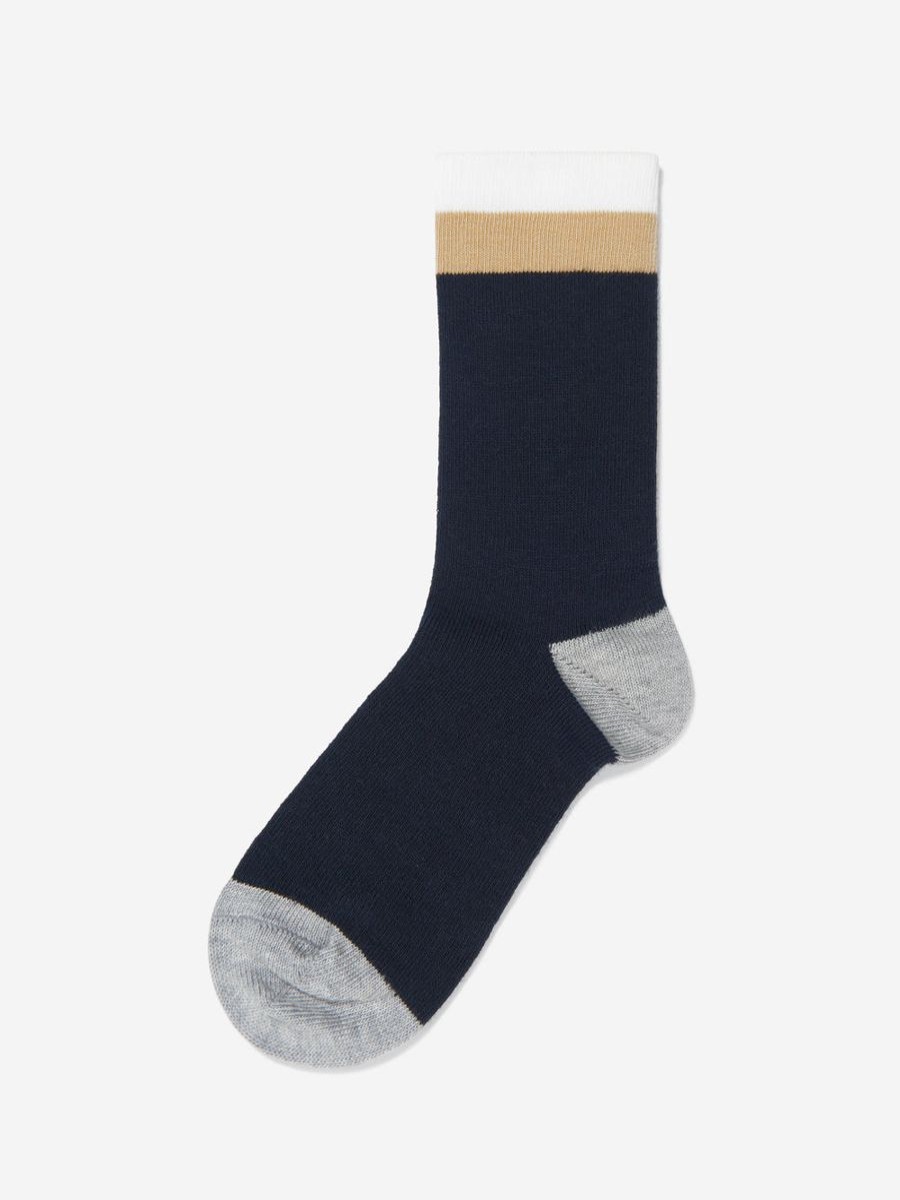 Girls Chloé Socks & Tights | Girls Jacquard Logo Socks In Navy