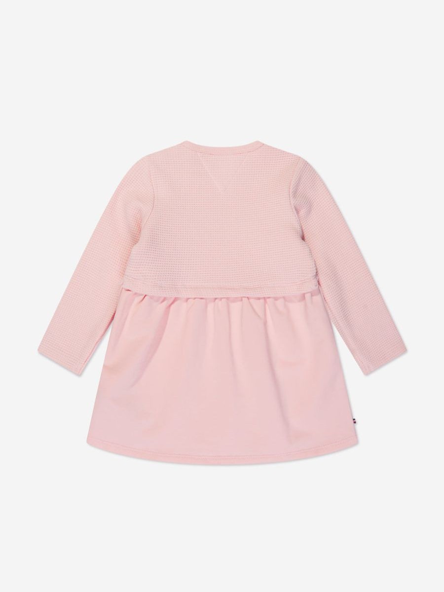 Baby Tommy Hilfiger Dresses | Baby Girls Curved Monotype Dress In Pink