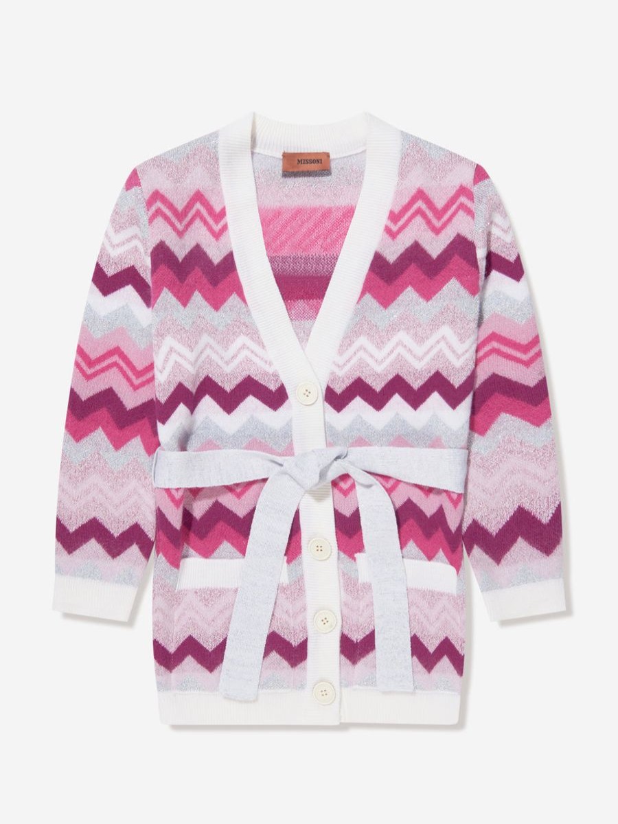 Teen Missoni Sweatshirts & Hoodies | Girls Zigzag Cardigan In Pink